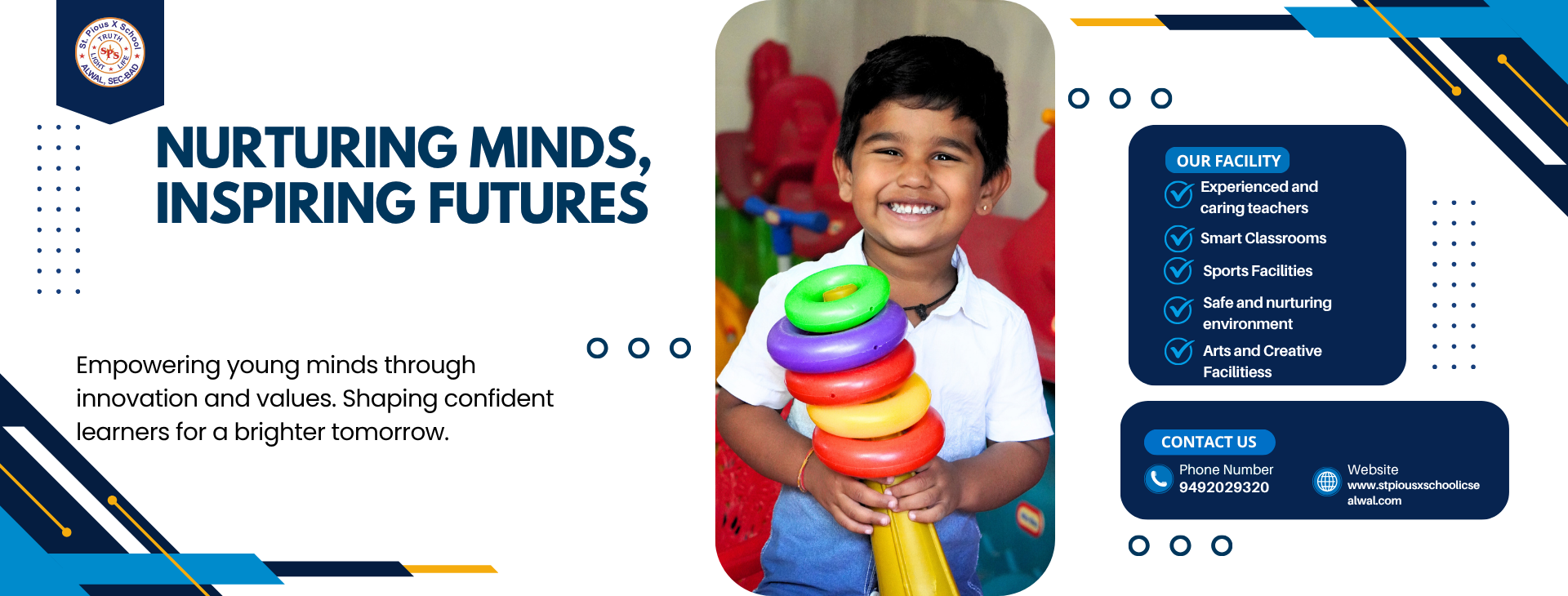 Young learner exploring an educational activity at St Pious X School